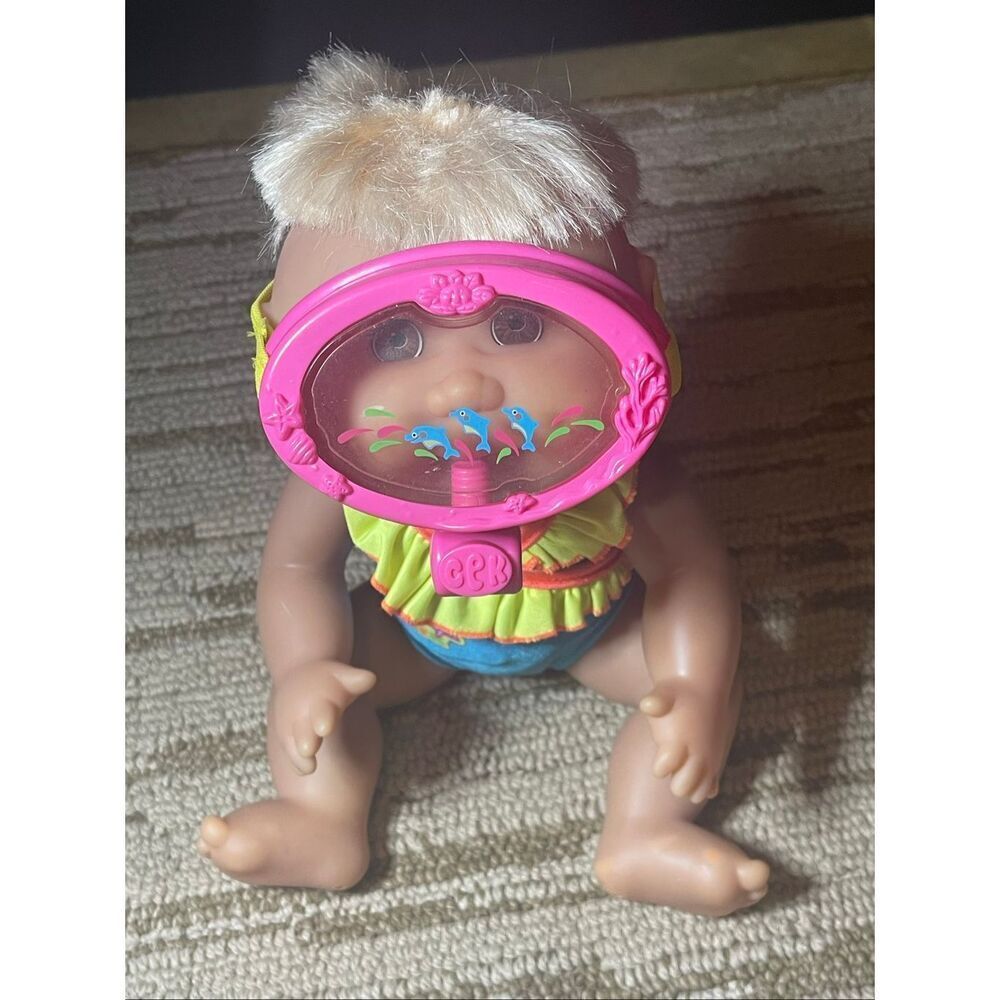 1988 Mattel Cabbage Patch Swimmer Baby Doll w/ swim mask - Picture 9 of 14